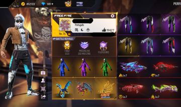 Conta Free Fire Gemada com 7 Angelicais, 10 Evolutivas, Prime 8, 900+ Peitorais