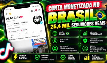 Conta do TikTok Monetizada no BRASIL | 25,4 mil Seguidores Reais