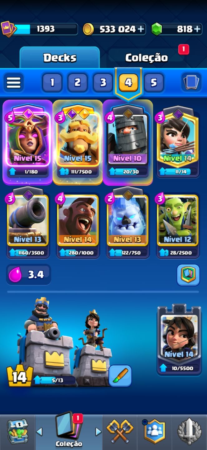 CONTA CLASH ROYALE LVL 14 | 7 EVOLUÇÕES!!