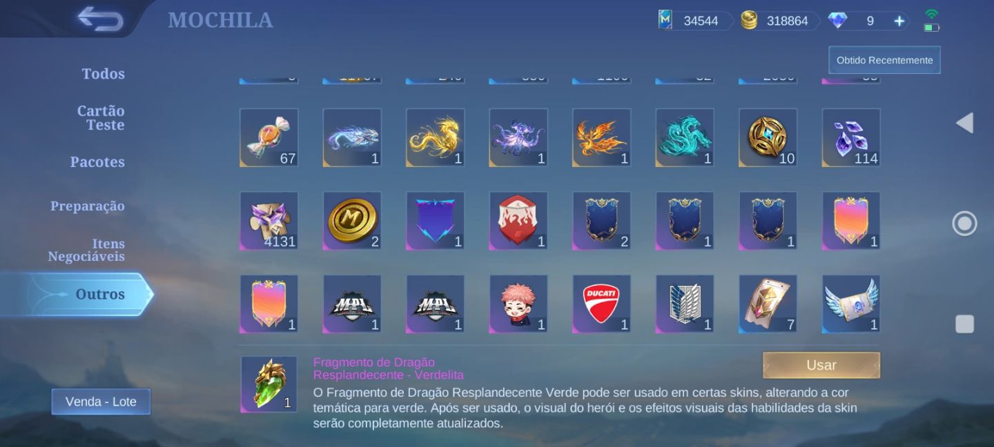 Conta mobile legends bang bang