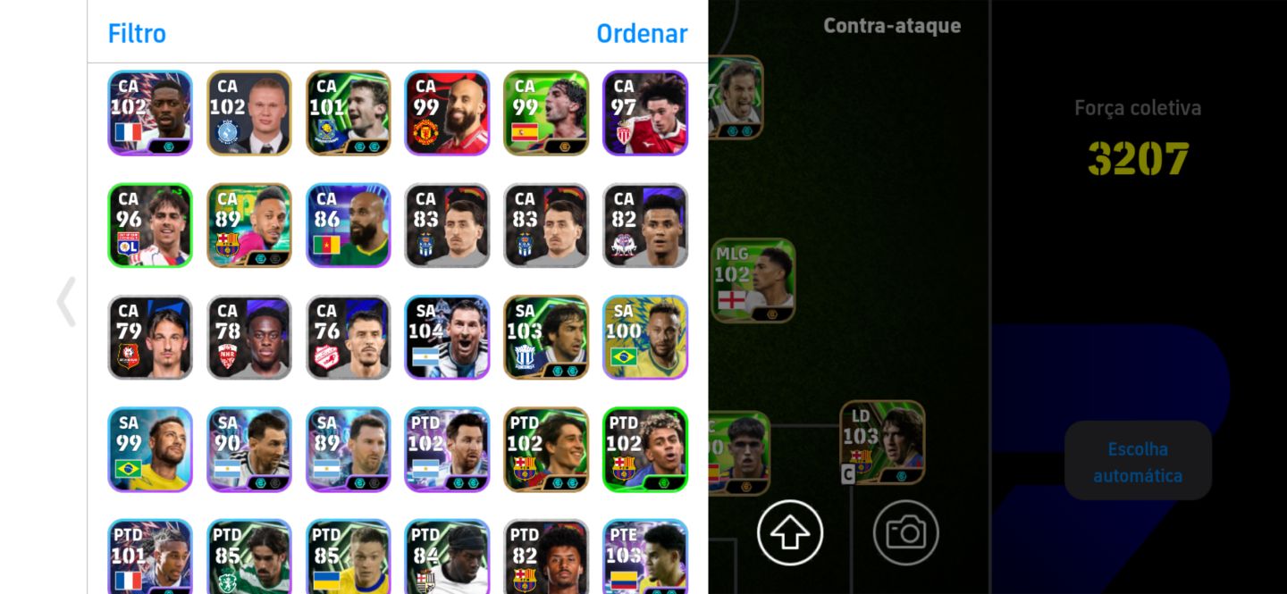 Conta efootball com del pierro, Neymar e zola blitz curler. 3209 de força
