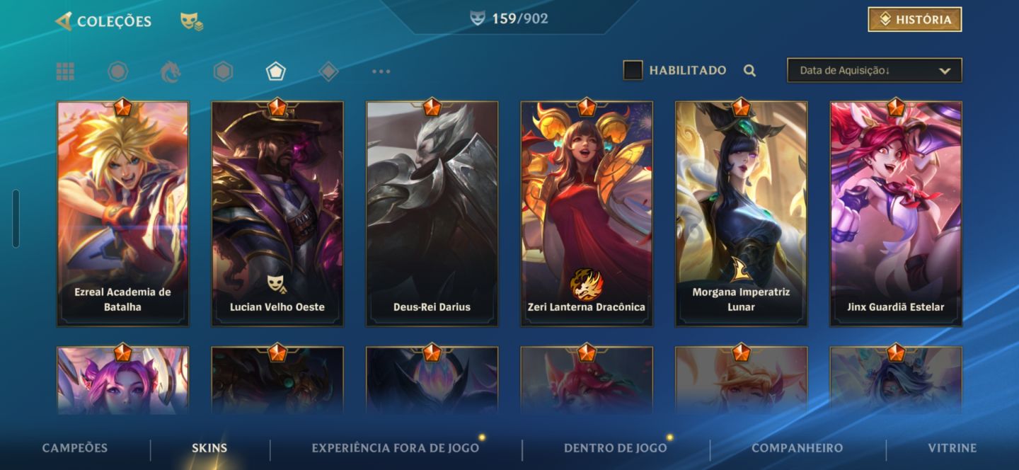 Conta wildrift mono adc, 1x monarca, 3x desafiante e com várias skins