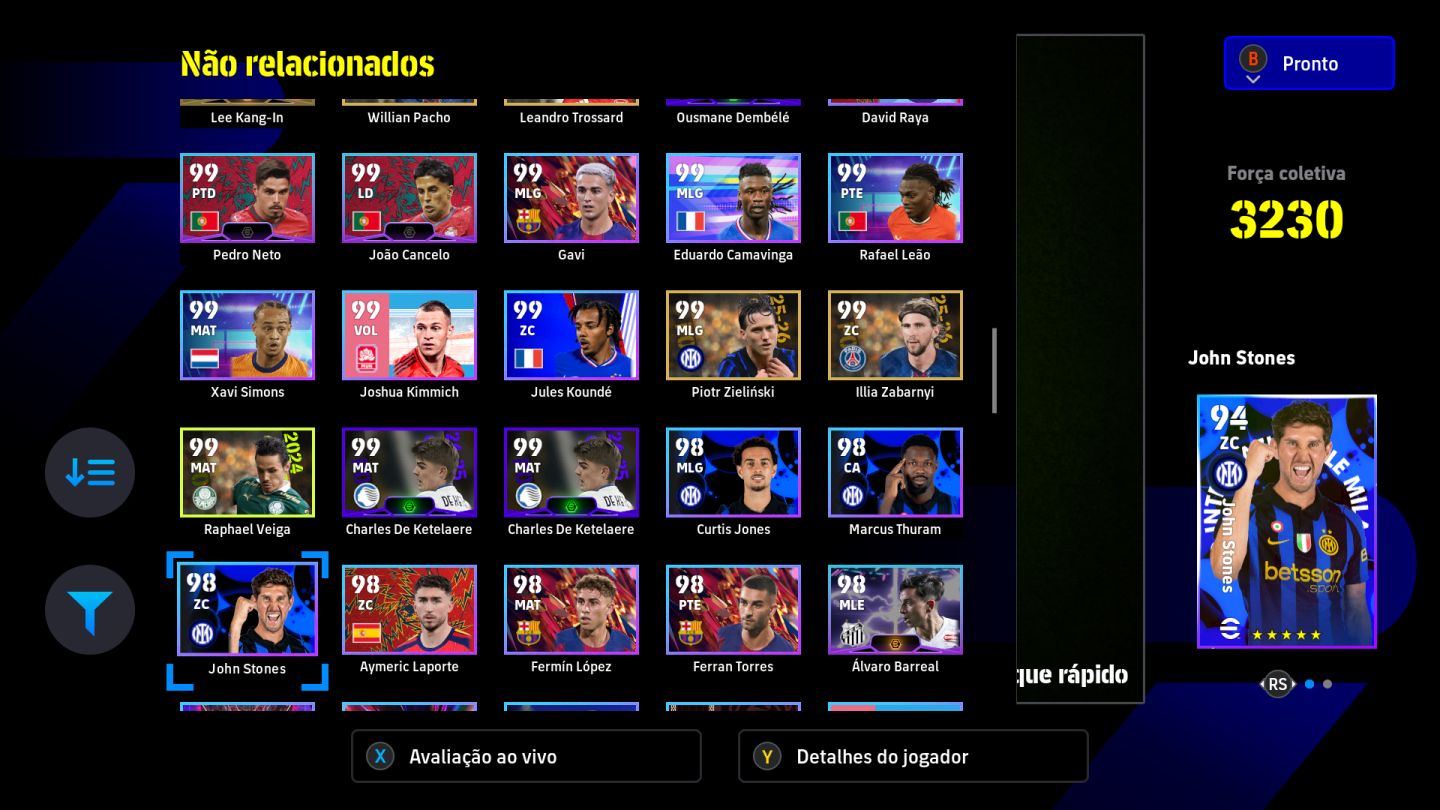 Conta Efootball Steam Rodri big time e James Rodriguez blitz