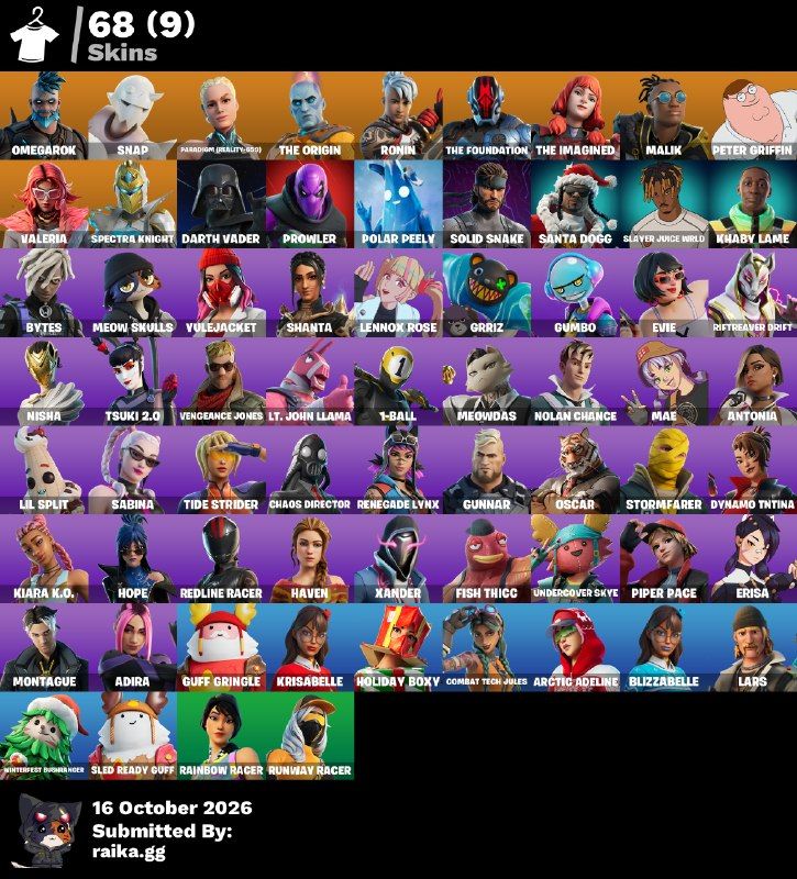 ( PROMOÇÃO! ) CONTA DE FORNITE COM OMEGAROK, SNAP, PARADIGM +500VB - 68 SKINS!