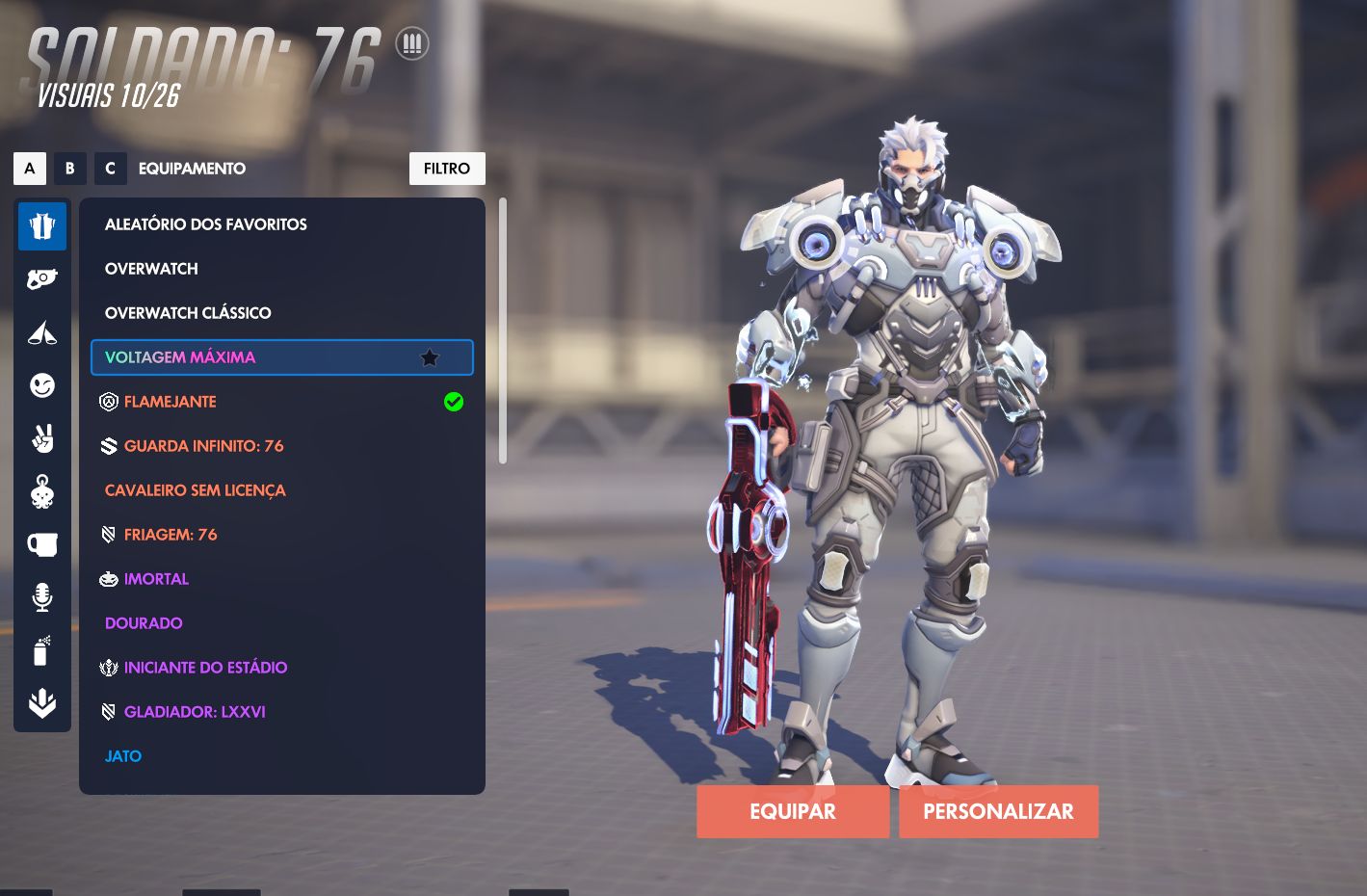 Conta Overwacht várias Skins Míticas de personagens e armas!