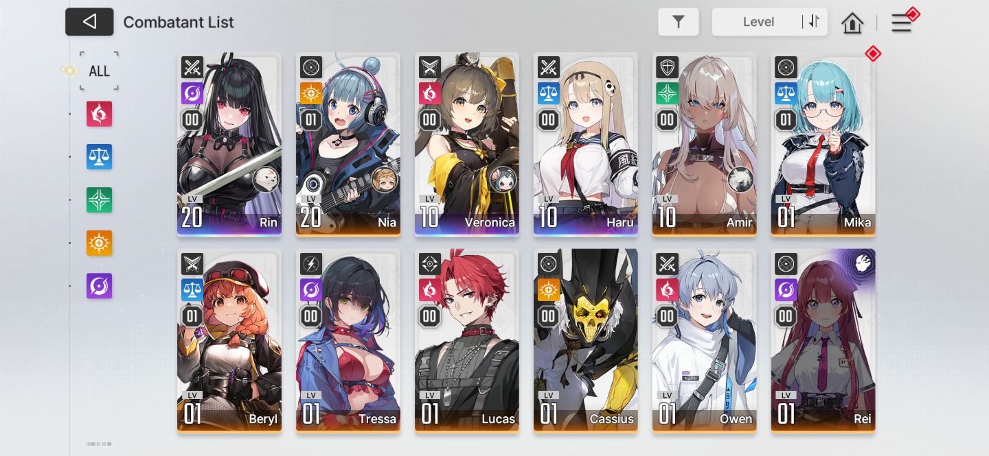 Contas reroll Chaos Zero Nightmare CZN Lv 05 GLOBAL