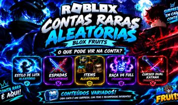 CONTAS RARAS BLOX FRUITS V4 FULL + CDK + ITENS ALEATÓRIOS