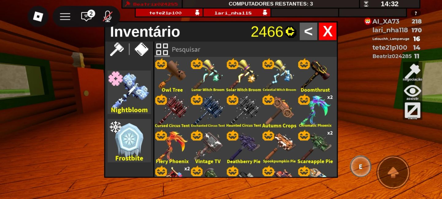 ( Menor Preço) - 90%Off (Ftf) Combos e Marretas Flee The Facility Aleatórias!!