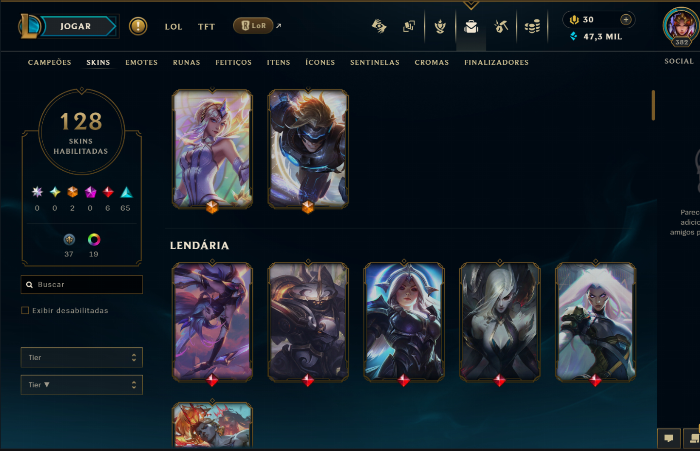 CONTA MAIN LVL 382 - PERFEITA PARA SMURF!!!