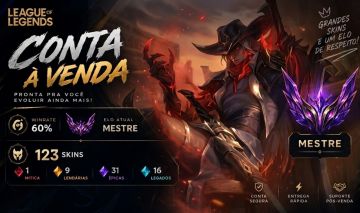 Conta Mestre 60% Winrate(49W 33L), 120 skin no preço