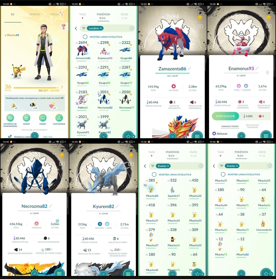 Lv. 36/37 | Necrozma Shiny Fundo Especial | Zamazenta Fundo Q318