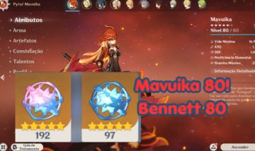 CONTA GENSHIN MAVUIKA + 289 TIROS + BUILD COMPLETA!