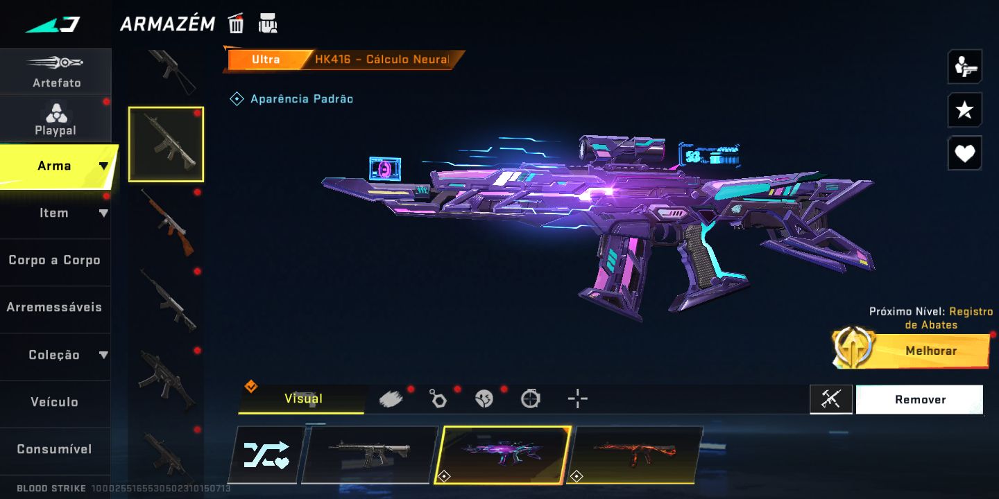Conta de Blood Strike com armas eternas e facas ultras