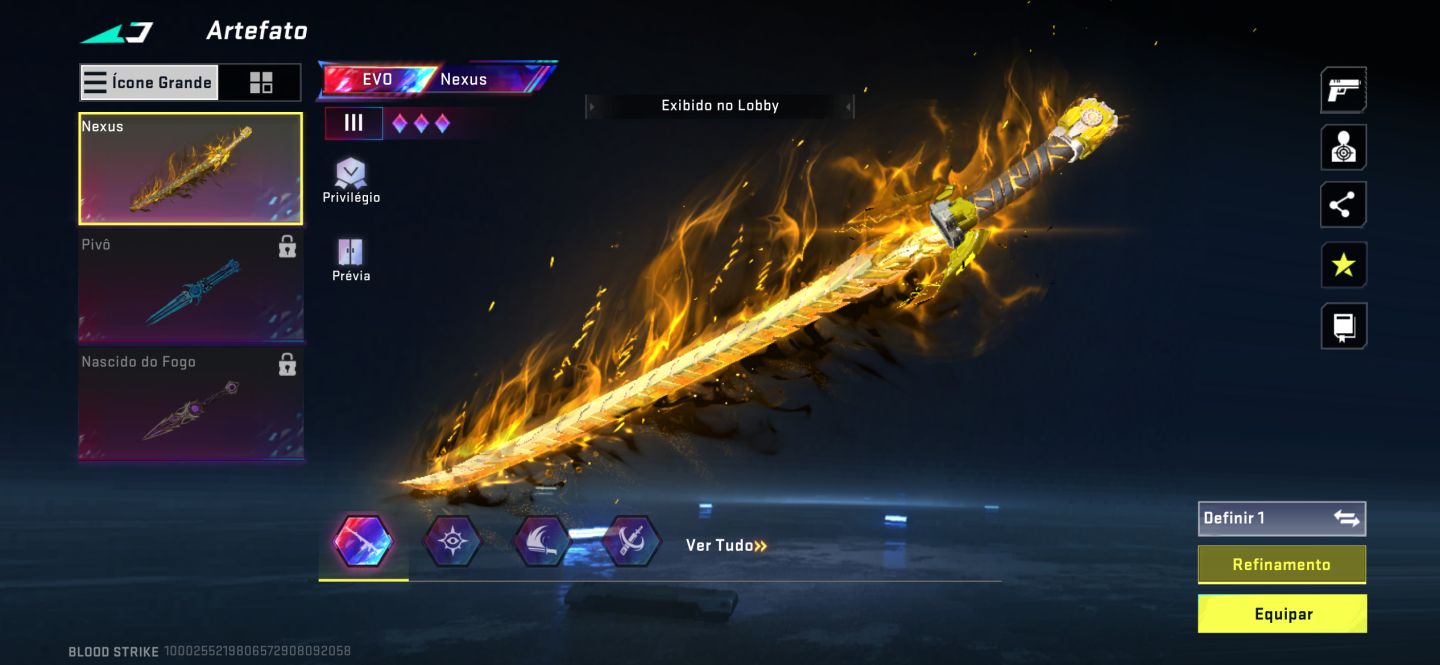 Conta boa, com espada nexus e 3 evos