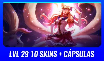 ( LVL 29 AHRI STAR GUARDIAN ) 10 SKINS + 8k EA ( SERVER BR - SEM ELO )
