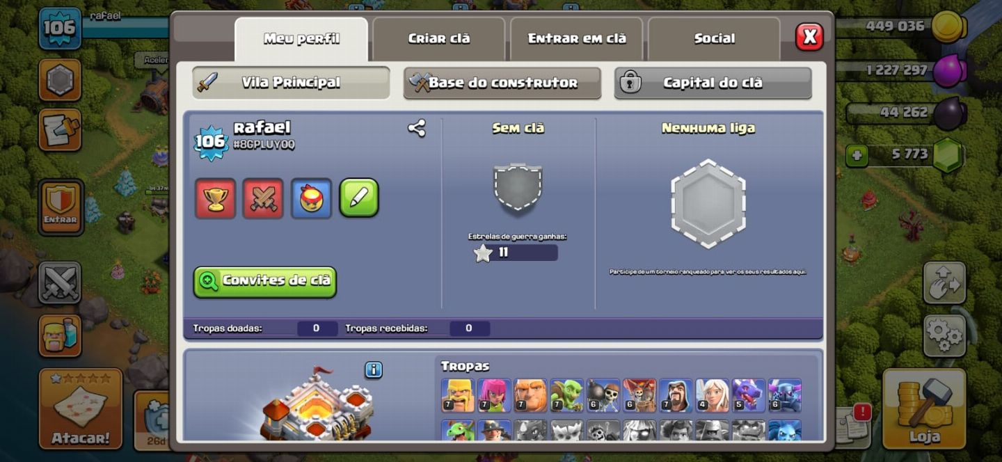 Conta Top de Clash Of Clans CV11 Upada! (tempo limitado)