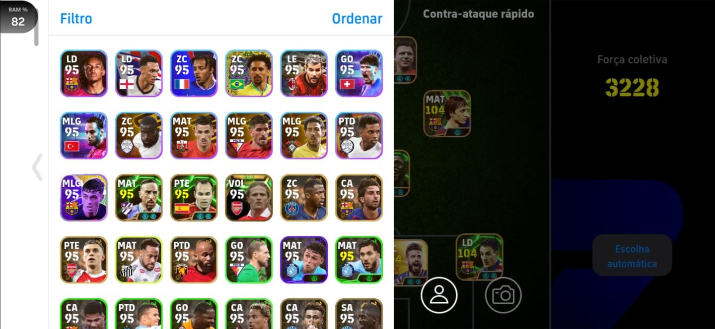 CONTA EFOOTBALL +3220 FORÇA, CONTA COLECIONADOR, VARIAS CARTAS ANTIGAS
