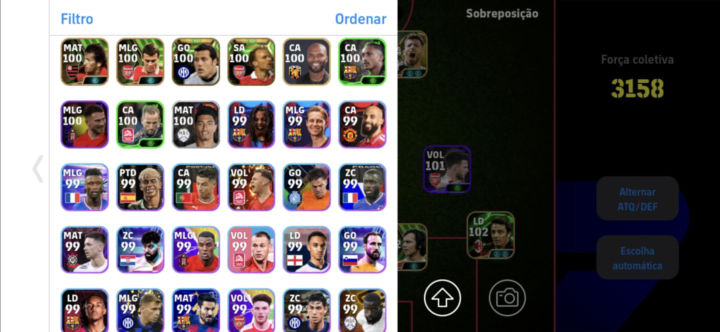 Conta eFootball TOP com Força Coletiva 3158 e Lendas como o novo Marcelo!