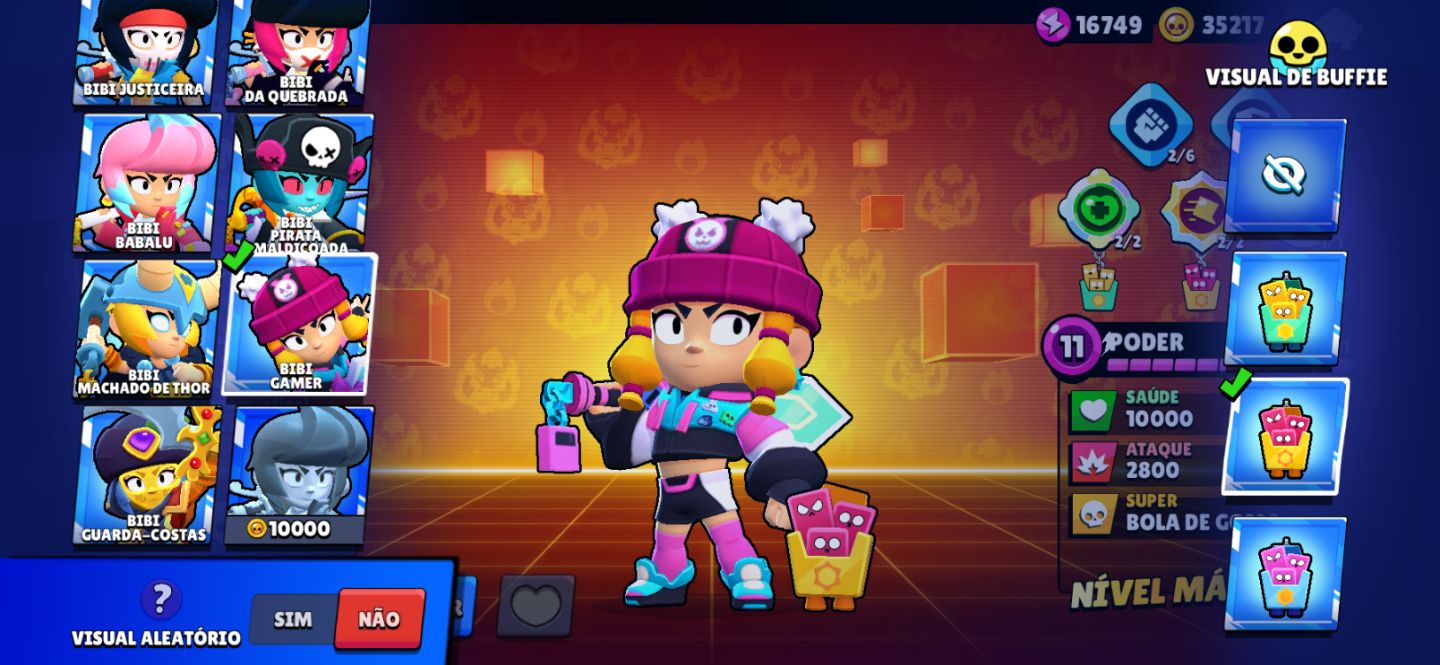 Conta criada em 2019, tem 18 skin de 300 gemas, 31 de 200, 195 de 150 e etc