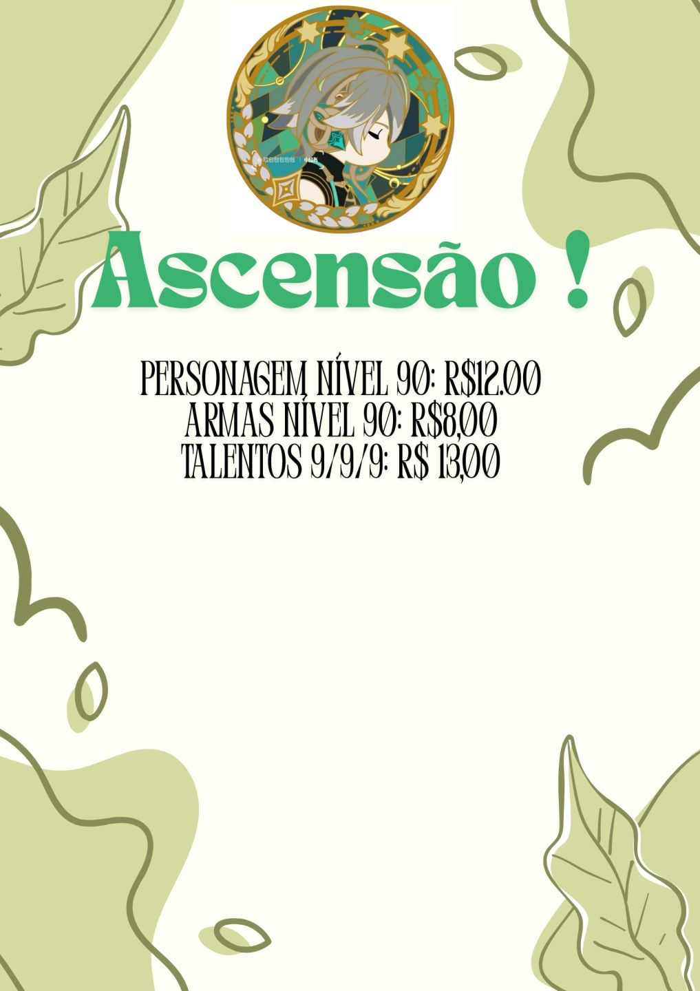 Genshin Impact Serviços Gerais para Conta !