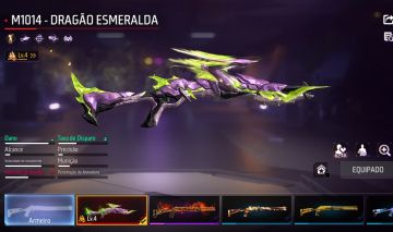 CONTA DE FF LV62 + M1014 DRAGÃO ESMERALDA