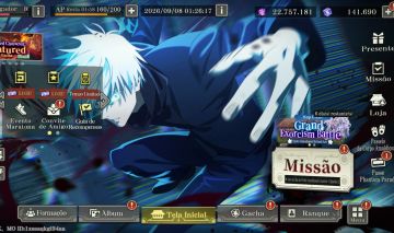 Conta JJK Parede 4 Limitados 141K De cubos 1150 Tickets Gacha Gojo 0.2 Yuta