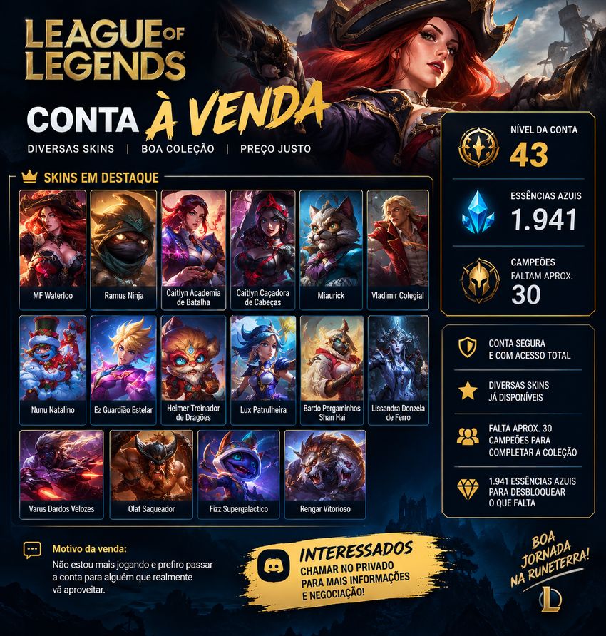 CONTA LVL 43 | 16 skin | Platina I