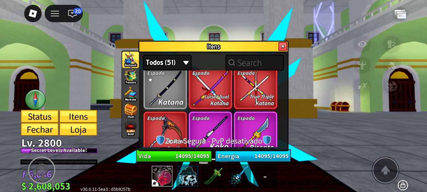 Conta de blox fruits