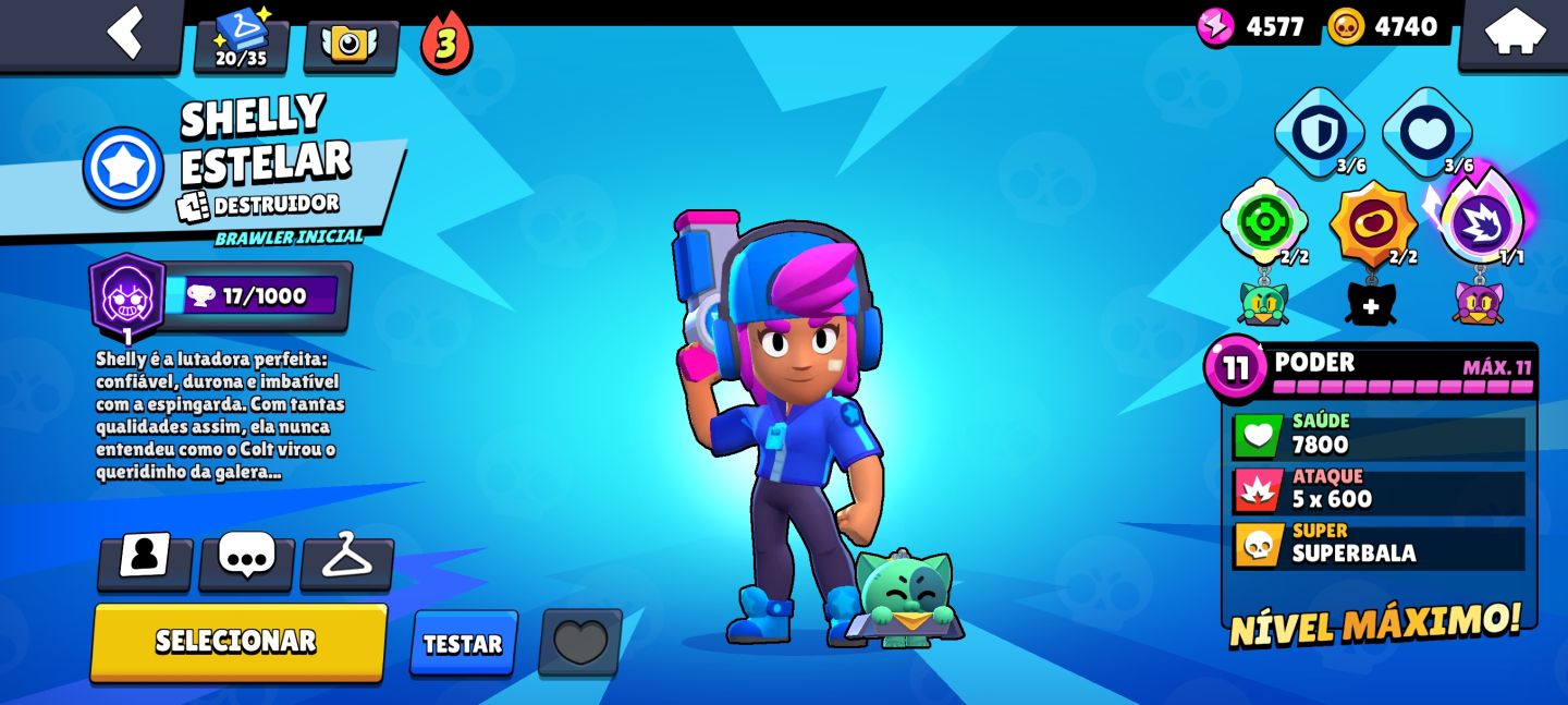 CONTA BRAWL STARS COM SHELLY ESTELAR