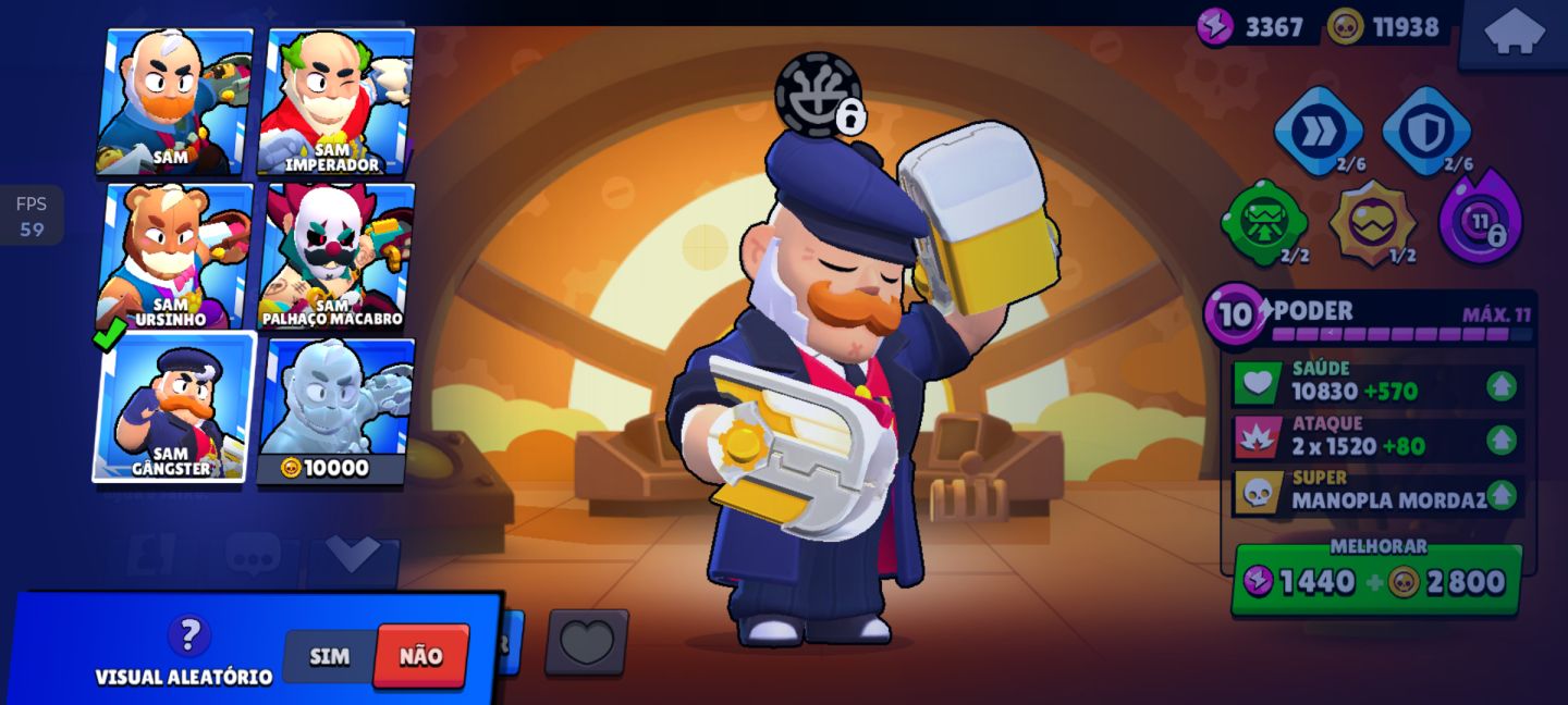 Conta Brawl Stars 2019 | 58K Troféus | Todos os Brawlers |+200 Skins.Negociável