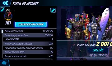 CONTA MARVEL STRIKE FORCE - NÍVEL 101