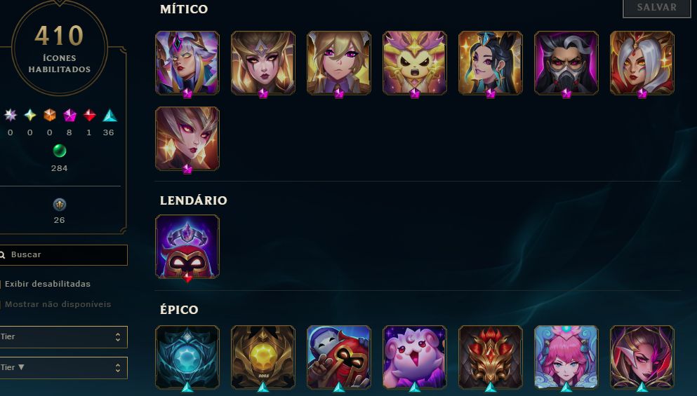 Conta LoL 453+Skins (5 Ultimate, 16 Míticas, 43 Lendárias, 226 Épicas)