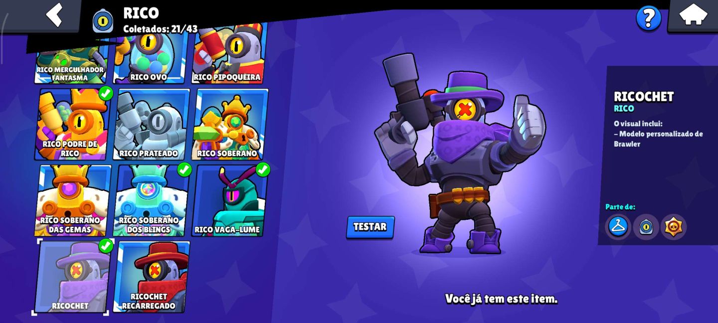 CONTA BRAWL STARS OG 2019 |62K TROFÉUS| 130+ SKINS(MÍSTICAS/LENDÁRIAS)+ 72 HIPER