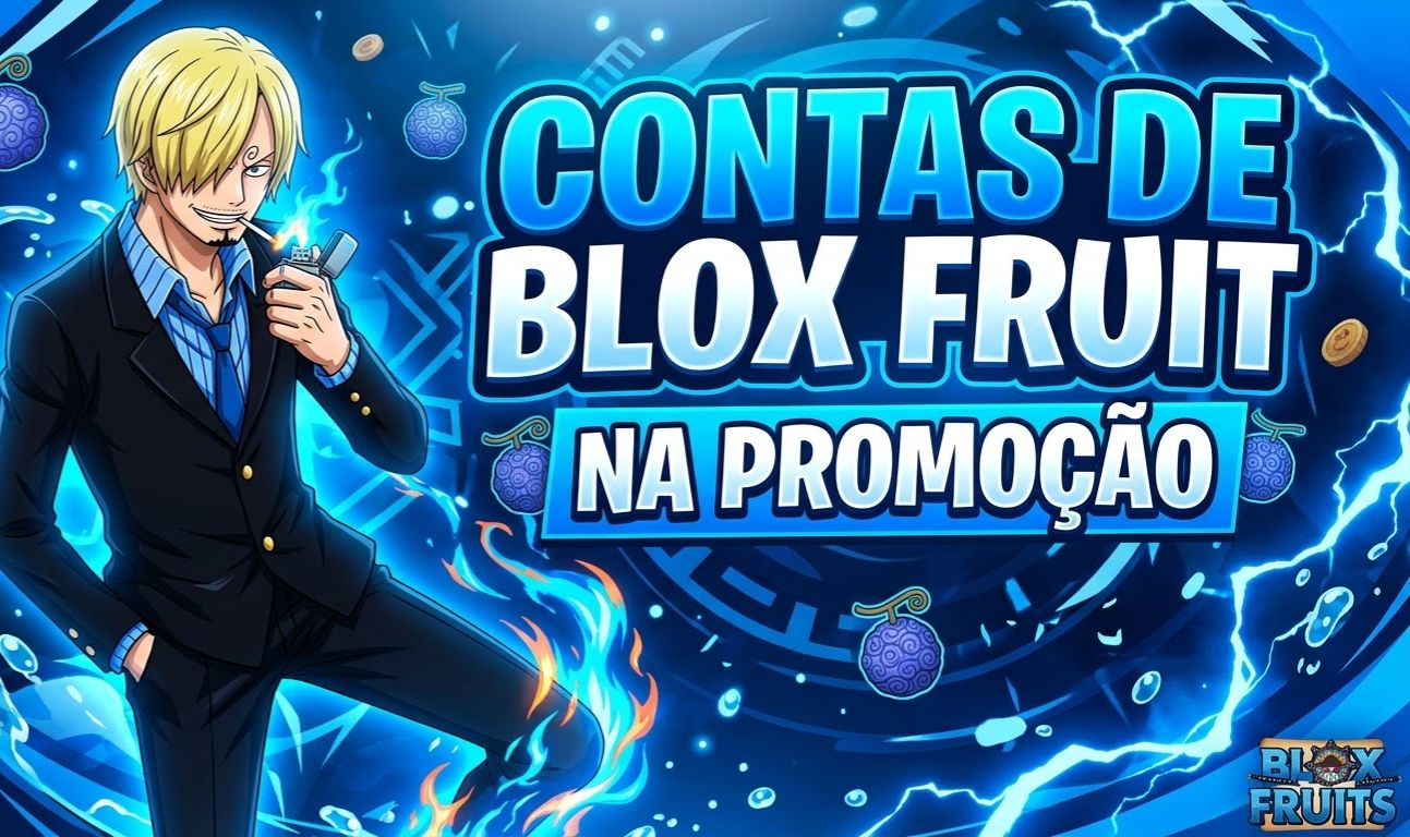 [PROMOÇÃO] CONTAS DE BLOX FRUITS COM RAÇA V4, SHARK ANCOR, SOUL GUITAR,GOD HUMAN