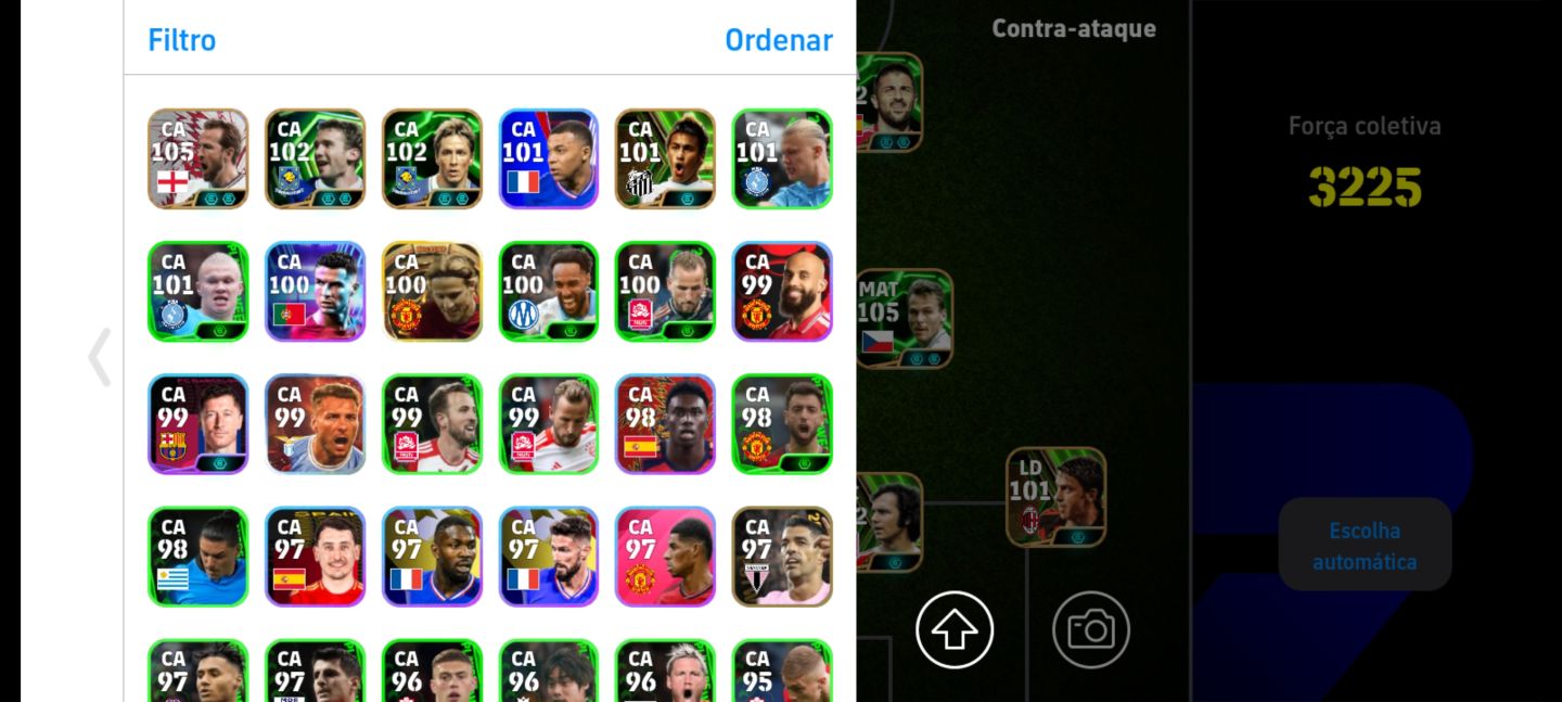 Conta eFootball Top Tier | Força 3225 | CR7 107 + Kane 107 + Casillas 105