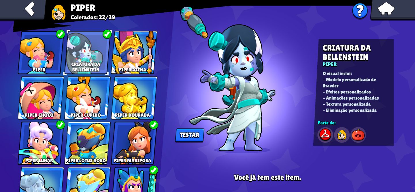 CONTA BRAWL STARS À VENDA 81K TROFÉUS + 300 SKINS Criada 2019
