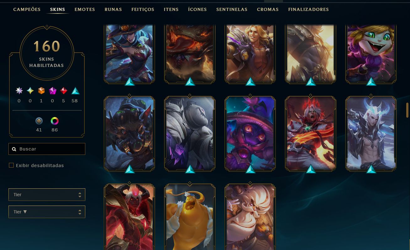 CONTA LOL MESTRE 400PDL+ / LV 302 / 160 SKINS / FULL ACESSO DADOS / TODOS CHAMPS