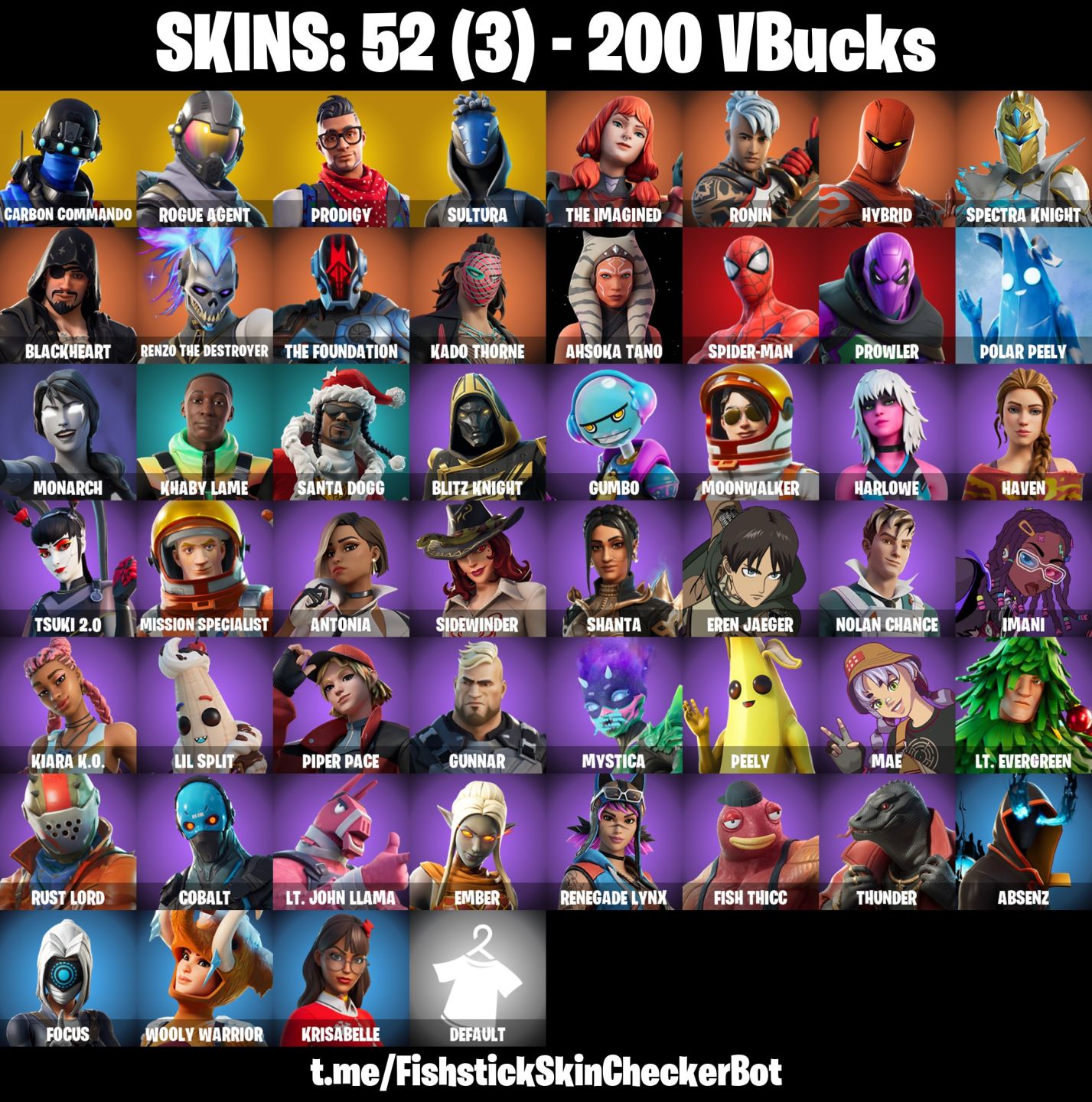 Conta Fortnite com Carbon Commando | Rogue Agent | Prodigy | Sultura e 52 Skins
