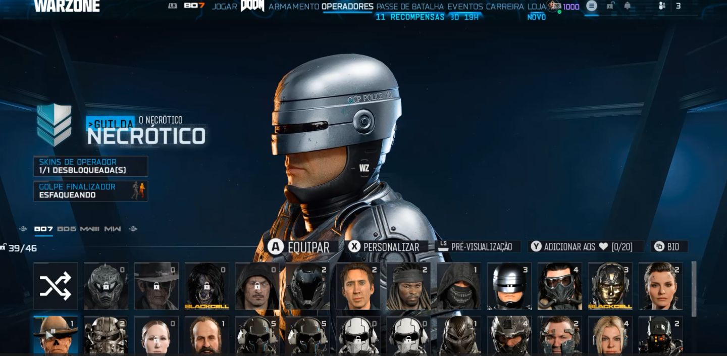 CONTA WARZONE LEVEL 1K COM SKINS E JOGOS BO6 E MW4 ED COFRE ADQUIRIDO