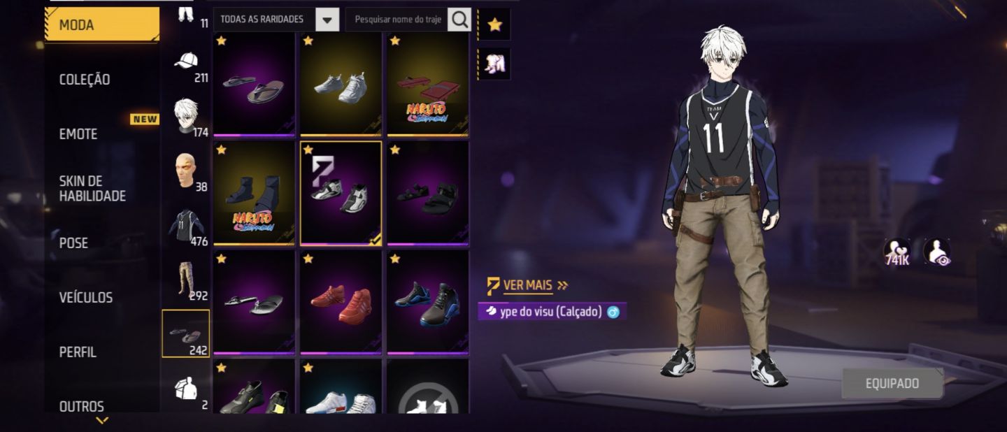 CONTA GEMADA FREE FIRE COM MUITA SKIN RARA