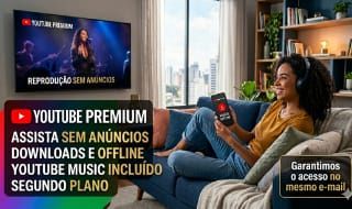 YouTube PREMIUM - Sem Anúncios! Entrega Rápida (2h) + Brinde