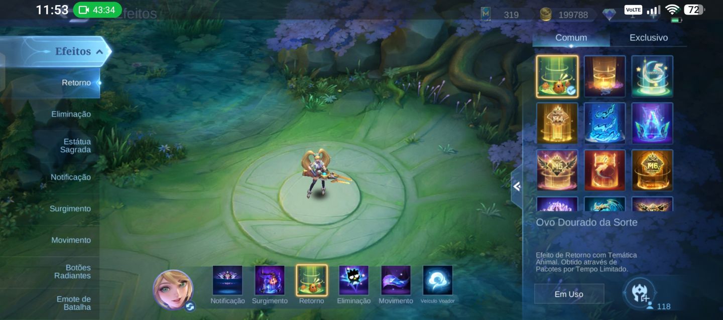 Conta Mlbb 279 skins, 5 skins kof 1 legend
