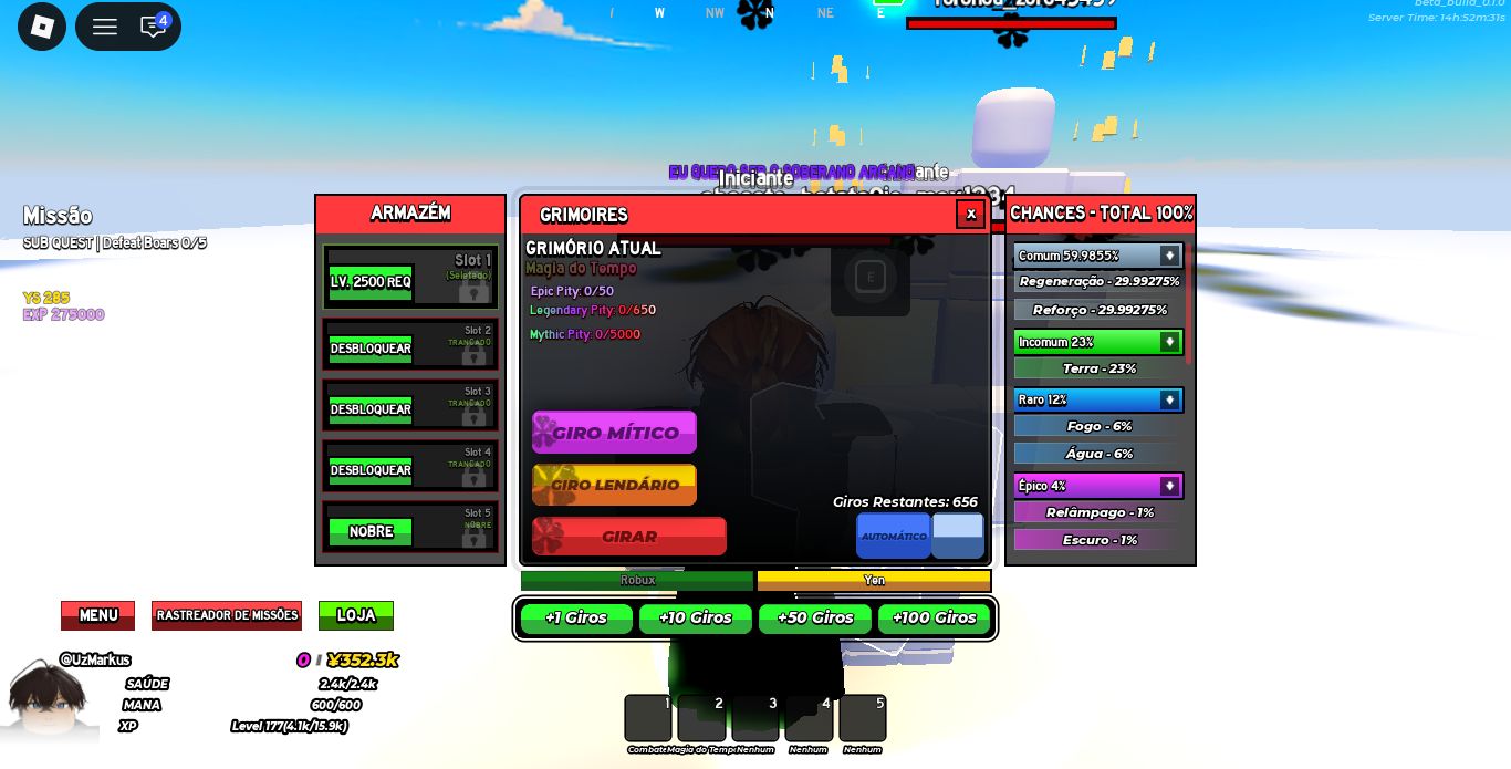 Conta roblox com dois estilos secretos no volleybol legends + Clover origin