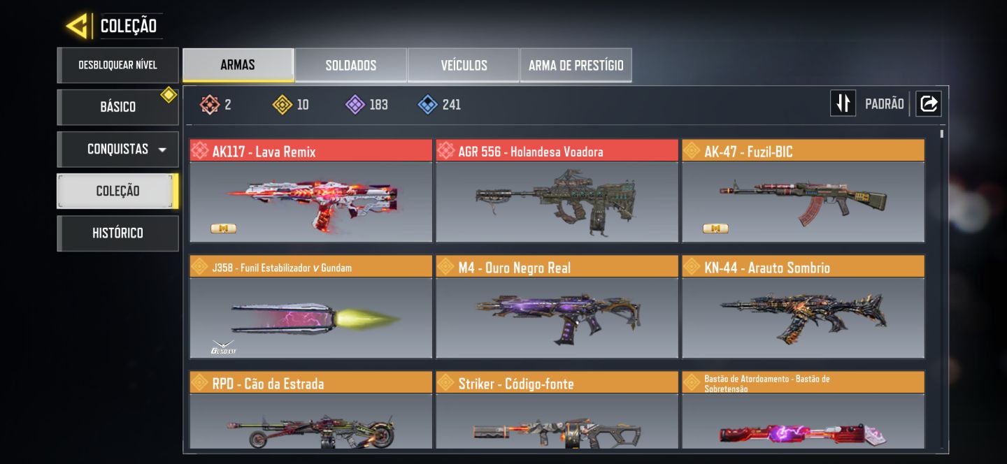 Conta call of duty mobile com personagem e armas mítica