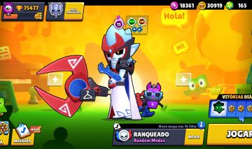Conta de Brawl Stars 75k troféu, já peguei mestre, 30k de Gold, 160 gemas