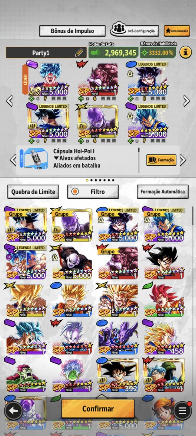 DRAGON BALL LEGENDS! NOVO COOLER UL+LR GOKU SSBK 14+LFS MUITO ESTRELADOS+ZENKAIS