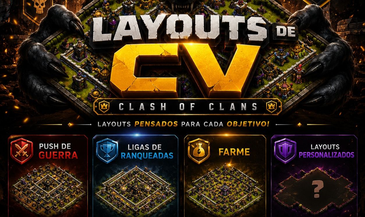 LAYOUTS DE PROFISSIONAIS CLASH OF CLANS. FARM/LIGA/GUERRA/RANK/MISTA LAYOUTS.