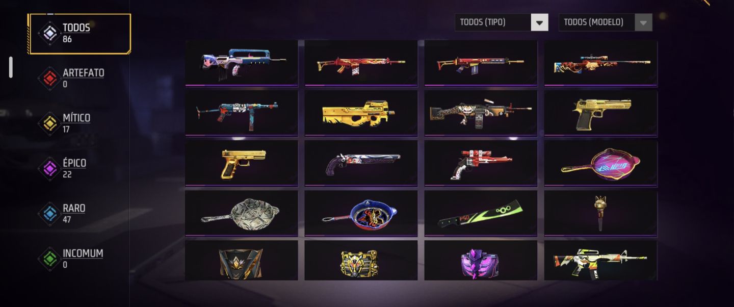 CONTA FREE FIRE NV.53 | 240+ ITENS | 54 CONJUNTOS