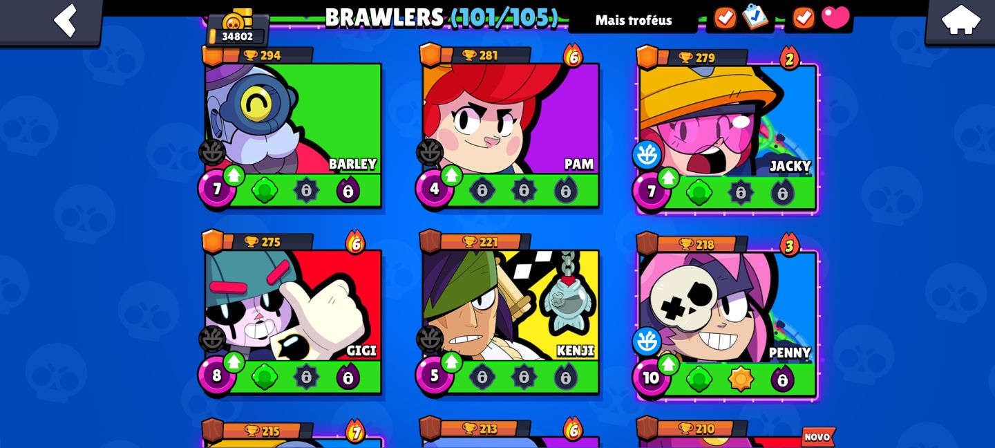 CONTA DE BRAW STARS COM 34K DE TROFÉUS