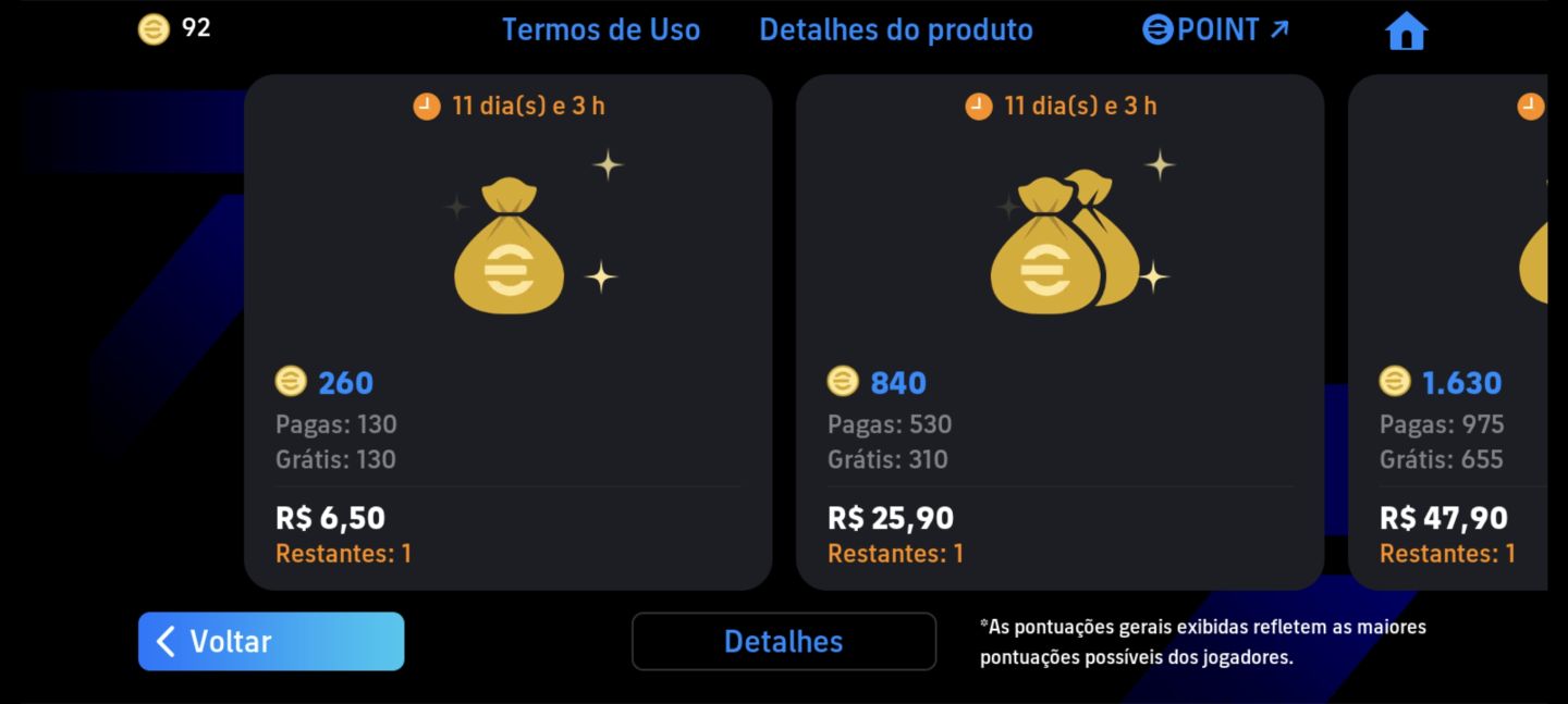 Conta de efootball no precinho